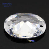 Two Holes AAAAA Oval CZ Stone 4x6~15x20mm High Loose Beads