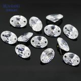 Two Holes AAAAA Oval CZ Stone 4x6~15x20mm High Loose Beads