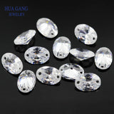 Two Holes AAAAA Oval CZ Stone 4x6~15x20mm High Loose Beads