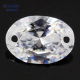 Two Holes AAAAA Oval CZ Stone 4x6~15x20mm High Loose Beads
