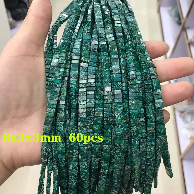 2 Holes Natural Turquoise Stone Beads for DIY Bracelets