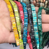 2 Holes Natural Turquoise Stone Beads for DIY Bracelets