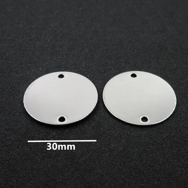 Stainless Steel Small Dog Tags, Blank Round Charms, DIY Jewelry