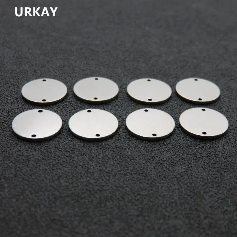 Stainless Steel Small Dog Tags, Blank Round Charms, DIY Jewelry