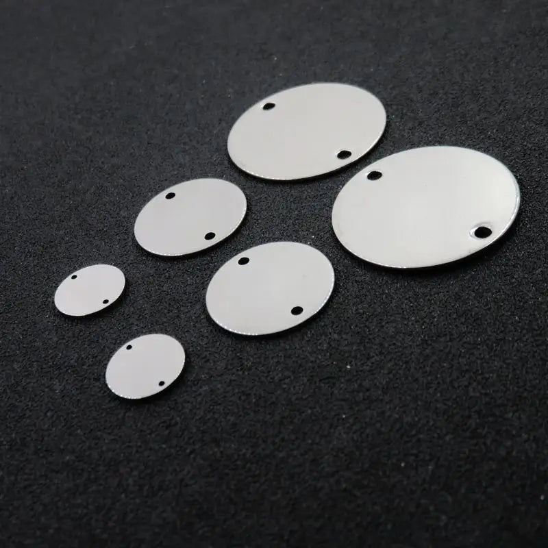 Stainless Steel Small Dog Tags, Blank Round Charms, DIY Jewelry