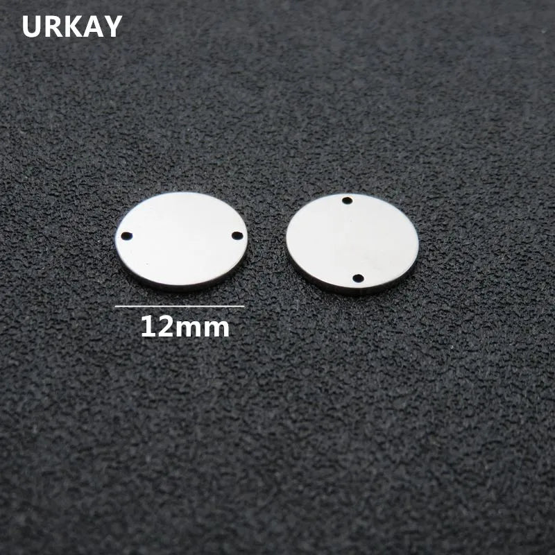Stainless Steel Small Dog Tags, Blank Round Charms, DIY Jewelry