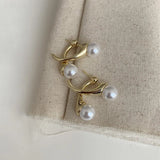 Two Pearls Metal Post Earrings Fancy Jewelry Vacation Accessories