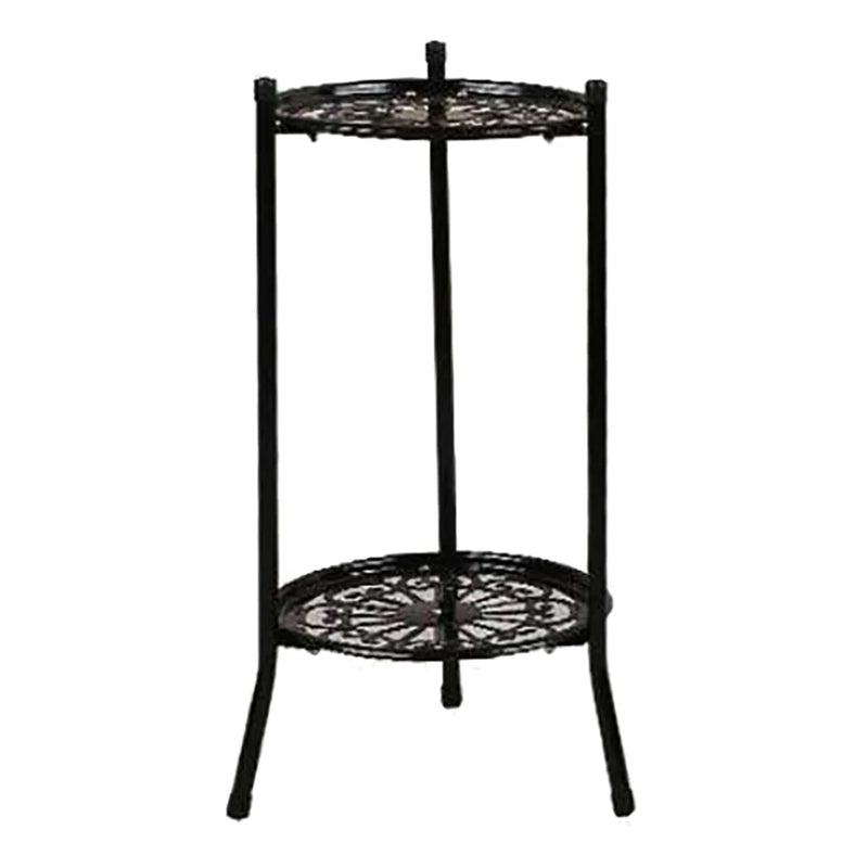 Two-Layer Metal Stand Shelf Potted Holder Modern Tall Pot Stands