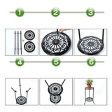 Two-Layer Metal Stand Shelf Potted Holder Modern Tall Pot Stands