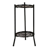 Two-Layer Metal Stand Shelf Potted Holder Modern Tall Pot Stands