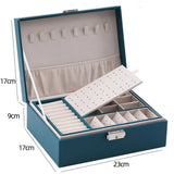 Leather Jewelry Box Organizer with Lock - Women Girls Gift