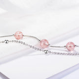 Strawberry Crystal Bracelets 925 Sterling Silver Fine Jewelry
