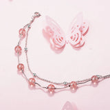 Strawberry Crystal Bracelets 925 Sterling Silver Fine Jewelry