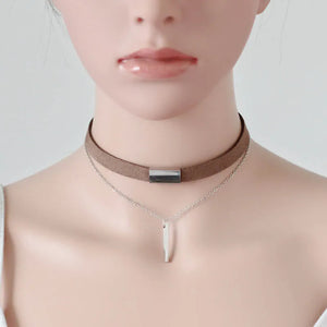 Neckband Necklace Metal Pendant Punk Jewelry for Women Girls