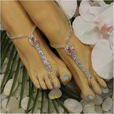 Rhinestone Pink Jewelry Anklet for Summer Beach
