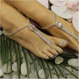 Rhinestone Pink Jewelry Anklet for Summer Beach