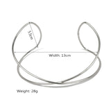 Metal Line Intersect Rigid Torques Choker Necklace Punk Bijoux Hiphop