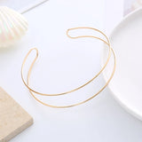 Metal Line Rigid Choker Bib Neck Torques Statement Jewelry Sets Bijoux