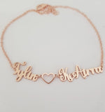 Personalized Heart Name Bracelet, Custom Gold Name Bracelet