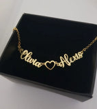 Personalized Heart Name Bracelet, Custom Gold Name Bracelet