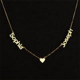 Two Name Necklace with Heart Personalized Family Name Necklace