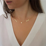Two Name Necklace with Heart Personalized Family Name Necklace