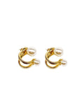 Two-Piece Pearl Earrings Women's French Style Retro All-Match Earrings