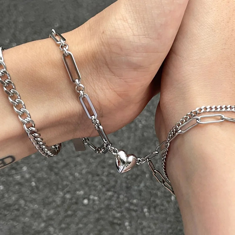 Love Couple Bracelets Magnet Splicing Two Pieces