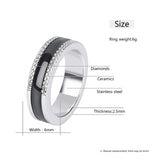 Two Row CZ Crystal Women Rings Never Fade Ceramic Healthy Jewelry Women