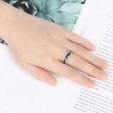 Two Row CZ Crystal Women Rings Never Fade Ceramic Healthy Jewelry Women