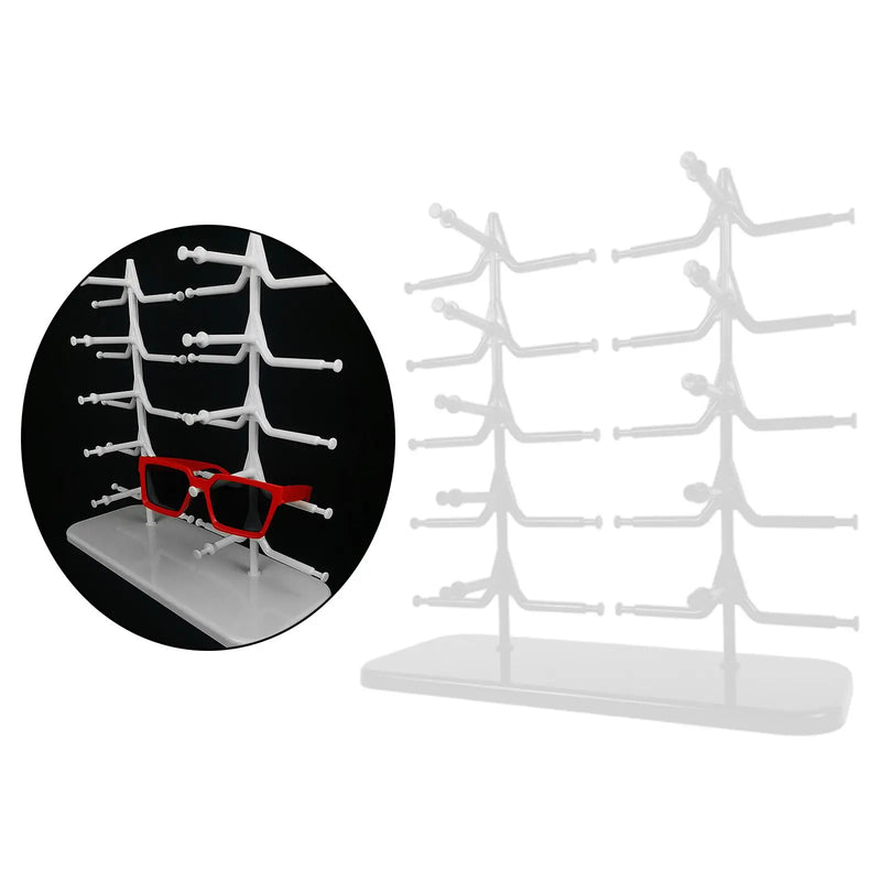 2-Row Sunglasses Display Rack Eyeglass Glasses Stand Holder