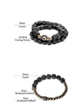 Two Set Suit Ebony Copper Bracelet Oxidized Hammered Charm