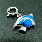 Opal Fish Charms 925 Sterling Silver with Spring Clasp for Bracelet