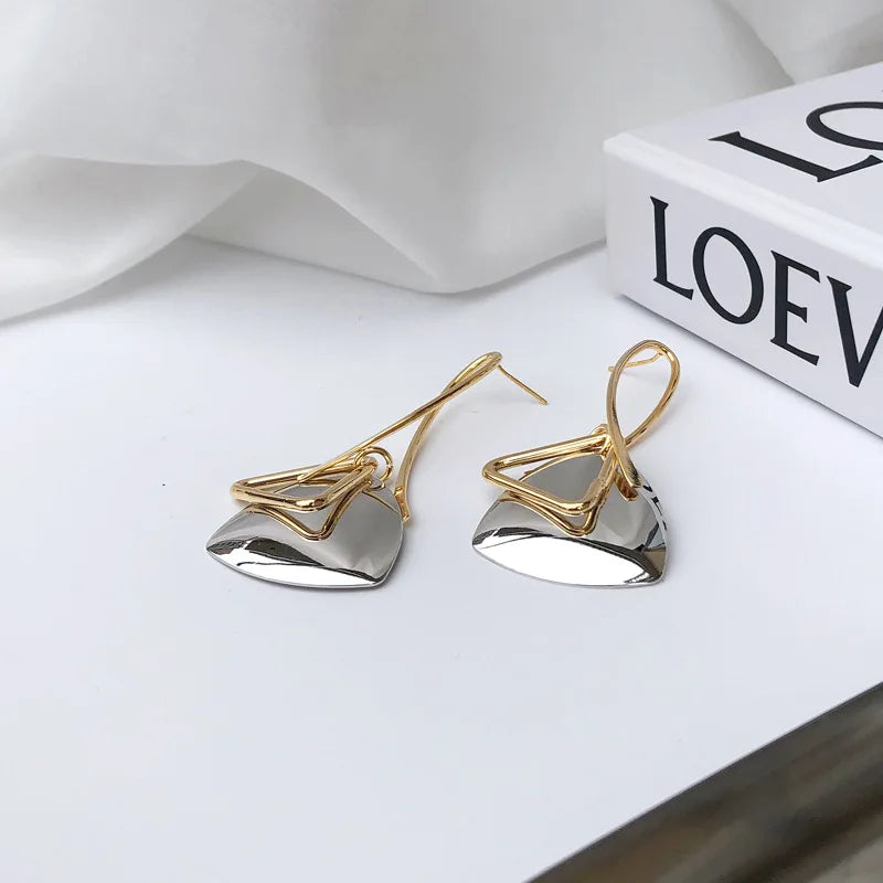 Geometric Triangle Earrings French Vintage Women's Accessories