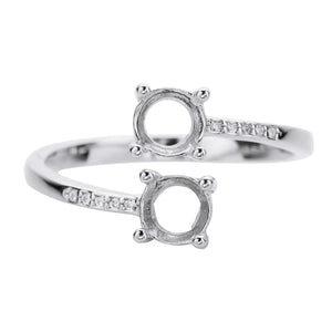 Sterling Silver Rose Plated Ring Setting for Wedding DIY