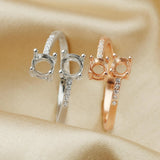 Sterling Silver Rose Plated Ring Setting for Wedding DIY
