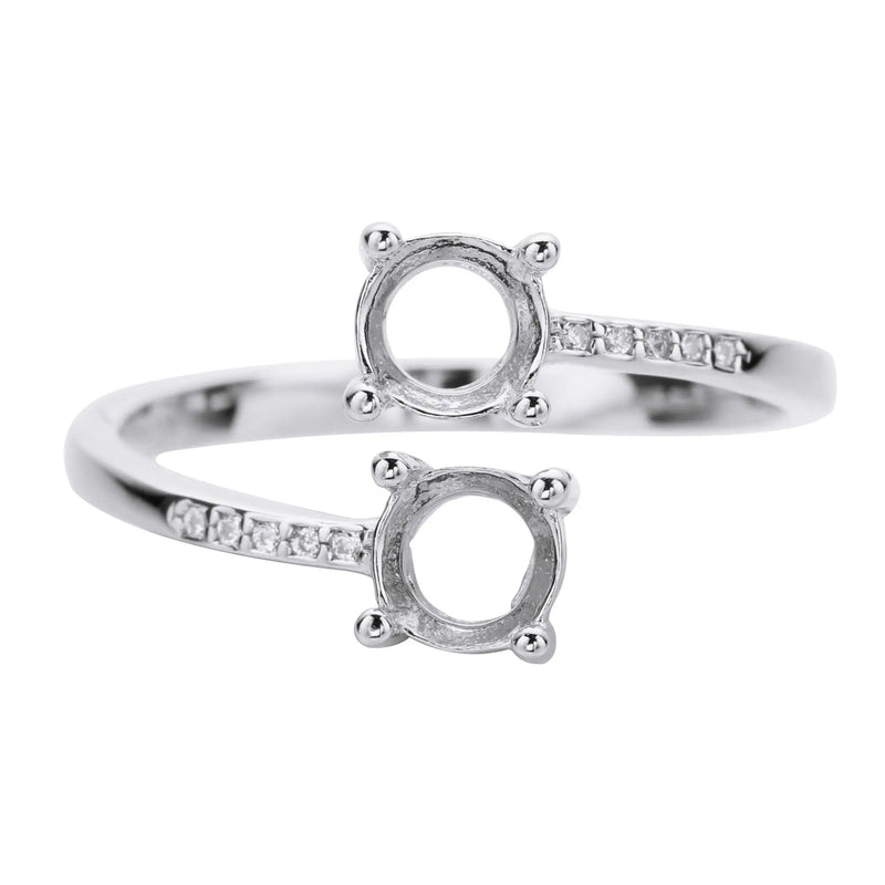 Sterling Silver Rose Plated Ring Setting for Wedding DIY