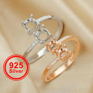 Sterling Silver Rose Plated Ring Setting for Wedding DIY