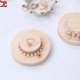 Two-Tier Round Bracelet Display Stand Pine Jewelry Storage Props