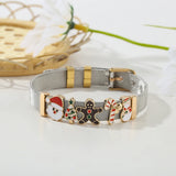 10mm Two Tone Stainless Steel Mesh Bracelet Christmas Theme