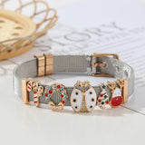 10mm Two Tone Stainless Steel Mesh Bracelet Christmas Theme