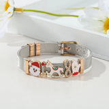 10mm Two Tone Stainless Steel Mesh Bracelet Christmas Theme
