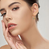 Two Tone Beaded Hoop Earring, Stainless Steel Cas Jewelry