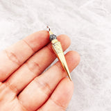 Two-Tone Cone Golden Pendant Vintage Fine Jewelry 925 Sterling Silver