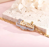 Two Tone Double Layer Heart Name Bracelet