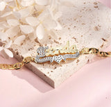 Two Tone Double Layer Heart Name Bracelet