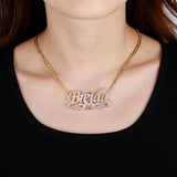 Two Tone Heart Nameplate Pendant Necklace Personalized Jewelry