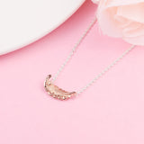 Two-Tone Floating Feather Collier Necklace Sterling Silver Jewelry