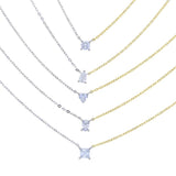 925 Silver Link Chain Bracelet CZ Heart Drop