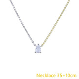 925 Silver Link Chain Bracelet CZ Heart Drop